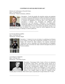 CONF&Eacute;RENCES HIVER