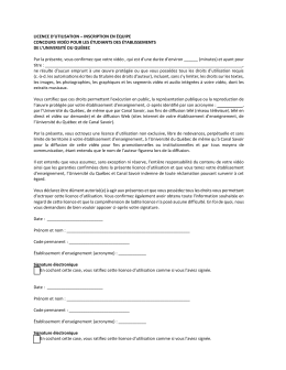 inscription en &eacute;quipe - Universit&eacute; du Qu&eacute;bec
