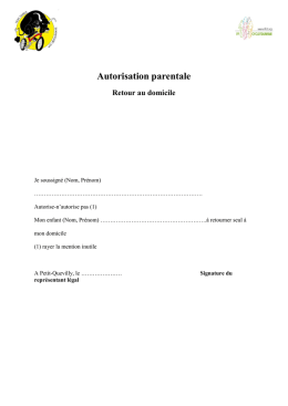 Autorisation parentale rentrer seul