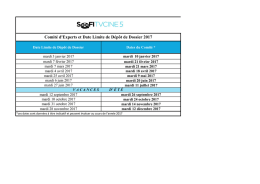 Télécharger le calendrier des comités