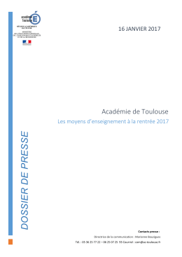 17 01 16 Les moyens d`enseignement pour la rentr&eacute;e 2017 Dossier