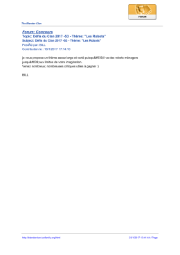 Forum: Concours - The Blender Clan