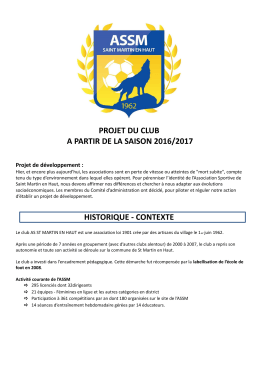 PROJET DU CLUB