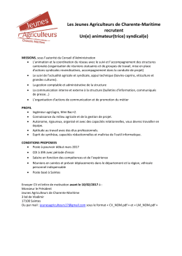 animateur(trice) syndical(e)