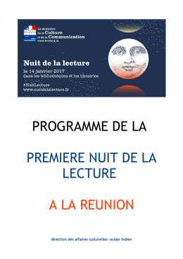 Programme de la première nuit de la lecture à La Réunion