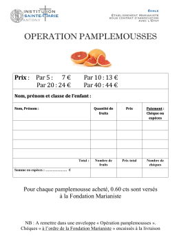 operation pamplemousses - Institution Sainte