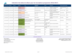 Dates limites de cl&ocirc;ture