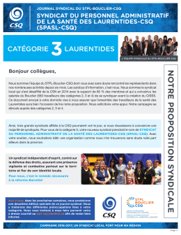 Feuillet cat&eacute;gorie 3 Laurentides, SPASL-CSQ - stpl