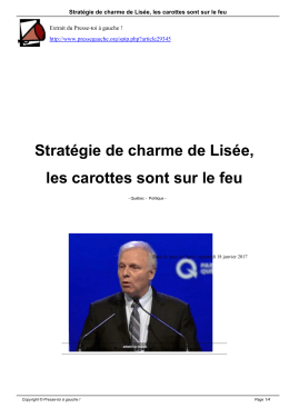 Strat&eacute;gie de charme de Lis&eacute;e, les carottes sont sur le feu