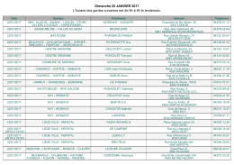 Dimanche 22 JANVIER 2017 L`horaire des gardes suivantes