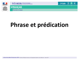Phrase et pr&eacute;dication