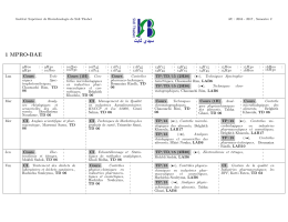 1 MPRO-BAE - Institut sup&eacute;rieur de biotechnologie sidi Thabet