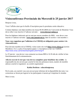 Soirée éducative CIISOQ 25 janvier 2017