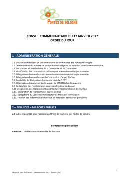 conseil communautaire du 17 janvier 2017 ordre du jour 1