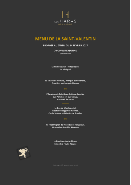 menu de la saint-valentin