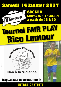 L`affiche tounoi fair play 2017 - Association Rico LAMOUR
