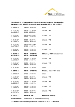 Termine DJI – Tagespflege Qualifizierung im Haus der Familie