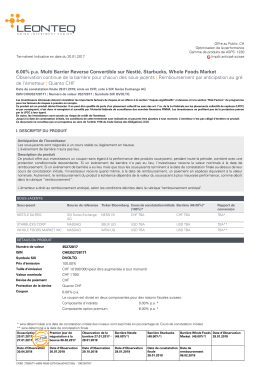 6.00% pa Multi Barrier Reverse Convertible sur Nestlé