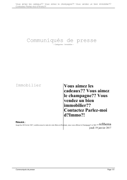 Vous aimez le champagne?? Vous vendez un bien immobilier??