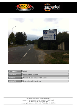 N° PANNEAU DISPOSITIF ADRESSE VISIBILITE L572C 8.0 m²