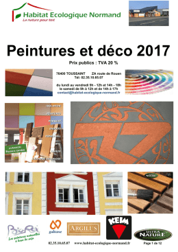 Tarif D&eacute;coration et Divers - Habitat Ecologique Normand