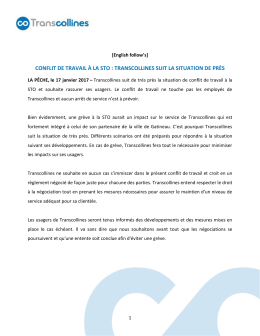 conflit de travail &agrave; la sto : transcollines suit la situation de