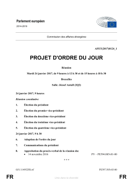 FR FR PROJET D`ORDRE DU JOUR