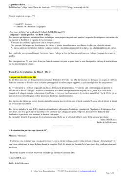 Agenda scolaire - Collège Notre