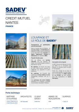 fiche projet - Sadev Architectural Glass Systems &ndash; Fixations pour le