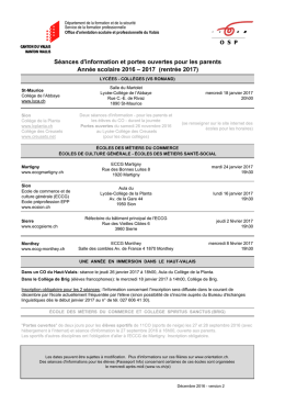 Soirées d`infos Collèges-ECCG
