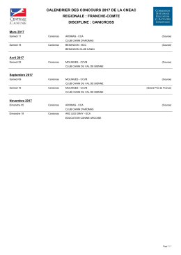 canicross - Calendrier CNEAC