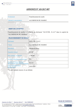ANNONCE N&deg; AN-2017-007