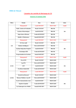 ENSA de Tétouan Calendrier des contrôles de Rattrapage de CI3