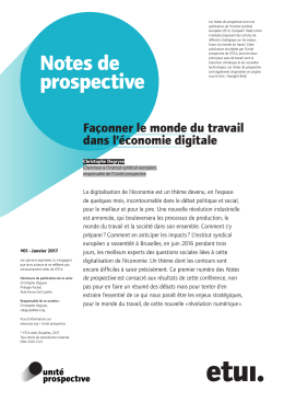 Notes de prospective - European Trade Union Institute (ETUI)
