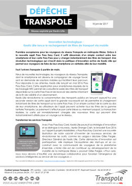 Keolis Lille lance le rechargement de titres de transport