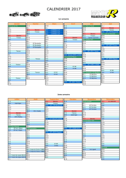 calendrier du MACCR 2017