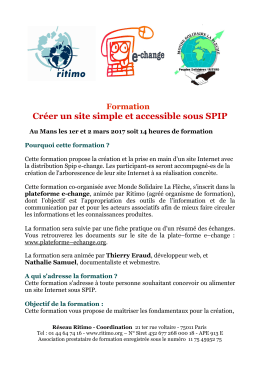 Pr&eacute;sentation Formation Concevoir un site Internet