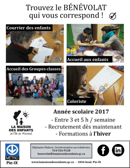 Trouvez le BÉNÉVOLAT qui vous correspond !
