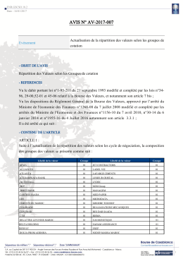 AVIS N° AV-2017-007 - Bourse de Casablanca