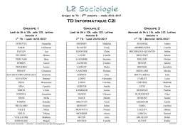 L2 groupes TD C2 - UFR Sciences Humaines