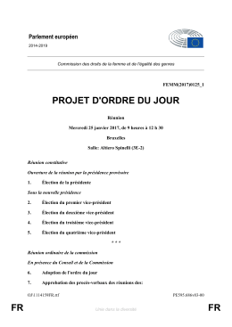 FR FR PROJET D`ORDRE DU JOUR