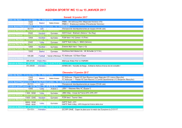 AGENDA SPORTIF WE 13 au 15 JANVIER 2017