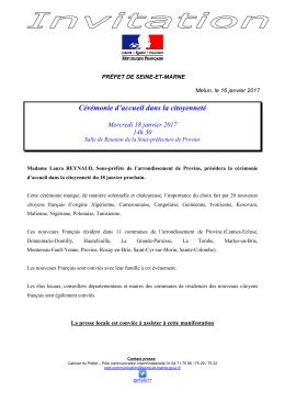 16012017 cérémonie d`accueil dans la citoyenneté à Provins 18.01.17