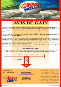 Adresse Email : Téléphone