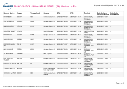 NHAVA SHEVA JAWAHARLAL NEHRU (IN) Horaires du Port