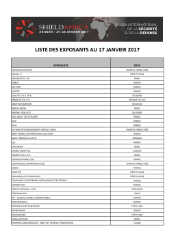 Liste des exposants 2017