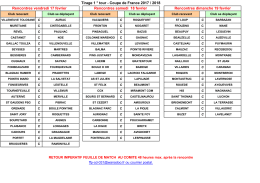 Rencontres dimanche 19 fevrier Tirage 1 ° tour