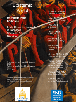Epistemic Angst - Université Paris