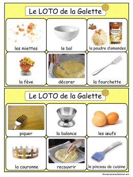 Loto de la galette (avec articles) - Dessine