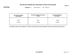 PRIX MOYEN PONDERE DES CARCASSES D`OVINS - Agri